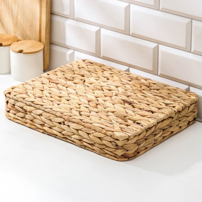 Корзинка для подачи Доляна &laquo;Камыш&raquo;, 36&times;28&times;6 см, из соломы