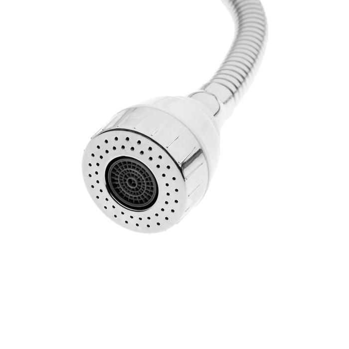 Смеситель для кухни "ЦС-СМ" ЭМ902044, двухвентильный, на гайке, гибкий излив, хром