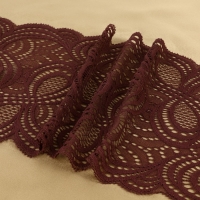 Кружевная эластичная ткань, 180 мм × 2,7 ± 0,5 м, цвет шоколадный Кружевная эластичная ткань, 180 мм × 2,7 ± 0,5 м, цвет шоколадный