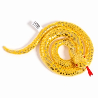 Мягкая игрушка &laquo;Змея&raquo;, цвет жёлтый, с золотыми вставками, 80 см