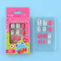 Детские накладные ногти &laquo;Сердечки&raquo;, 12 шт