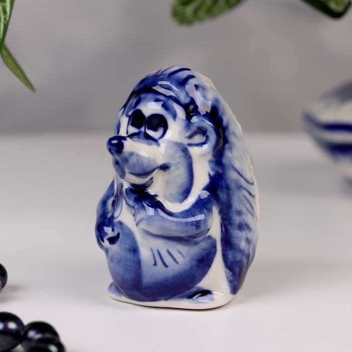 Сувенир гжель &laquo;Ёжик Фима&raquo;, бело-синий,керамика,