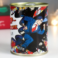 Носки в банке "Супер-геройские носки" (мужские, цвет черный) Носки в банке "Супер-геройские носки" (мужские, цвет черный)