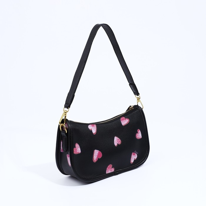 Сумка-багет на молнии, цвет чёрный Сумка-багет на молнии, цвет чёрный