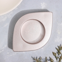 Подсвечник "Глаз. Мрамор"  из гипса, 14,5х9,5х2см,шампань