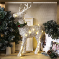 Светодиодная фигура &laquo;Олень&raquo; 30 &times; 46 &times; 15 см, акрил, батарейки ААх2 (не в комплекте), свечение тёплое белое