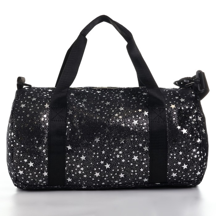 Сумка детская спортивная плюшевая для девочки с блестками &laquo;Звёзды&raquo; чёрный