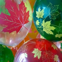 Шар латексный 12" &laquo;Осенние листья&raquo;, декоратор, шелкография, 5-сторонний, набор 25 шт., МИКС