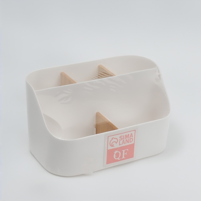Органайзер для хранения &laquo;BAMBOO&raquo;, 5 секций, передвижные секции, 18,5 &times; 11,5 &times; 10,6 см, цвет белый