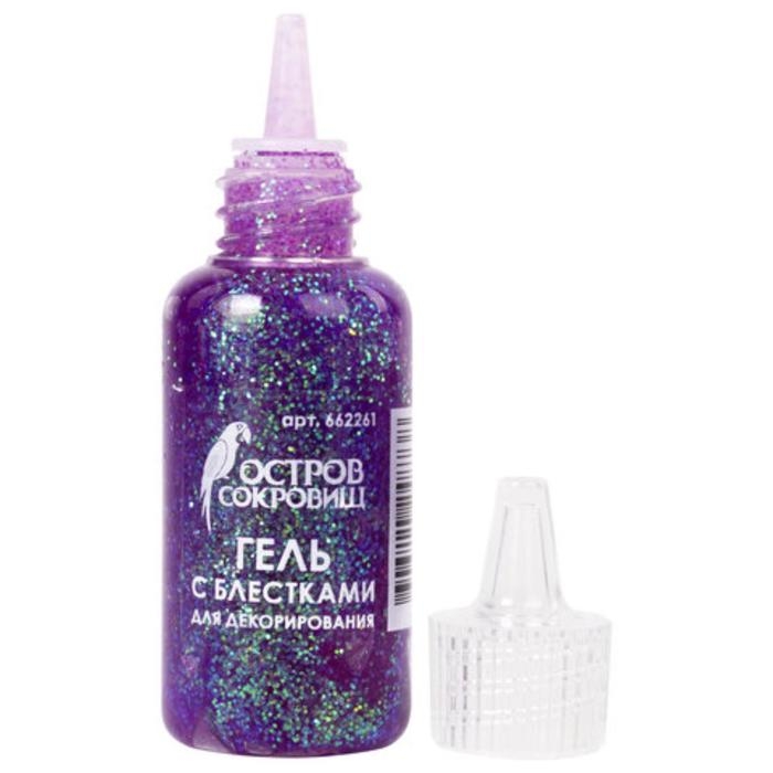 Гель с блёстками Гель с блёстками "Остров сокровищ", 20мл, неон, МИКС