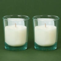 Свечи в стакане новогодние &laquo;Новый год: Чудеса случаются&raquo;,   набор, 2 шт., аромат белый орех и ель