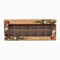Коробка складная под 12 конфет &laquo;Новогодняя ботаника&raquo;, 3.8 х 10.5 х 26.5 см, Новый год