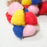 Декор сухоцвет "Хлопок" d-5 см, 30 см,микс набор 5шт