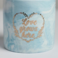 Горшок для цветов керамический с тиснением, кашпо &laquo;Расти&raquo;, 8 х 7,5 см