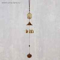 Музыка ветра металл "Ганеша на медальоне" 3 колокольчика 43 см