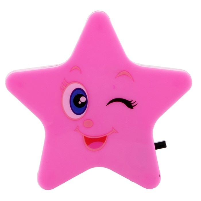 Ночник пластик LED Ночник пластик LED "Звёздочка" МИКС 8х8х2,5 см RISALUX