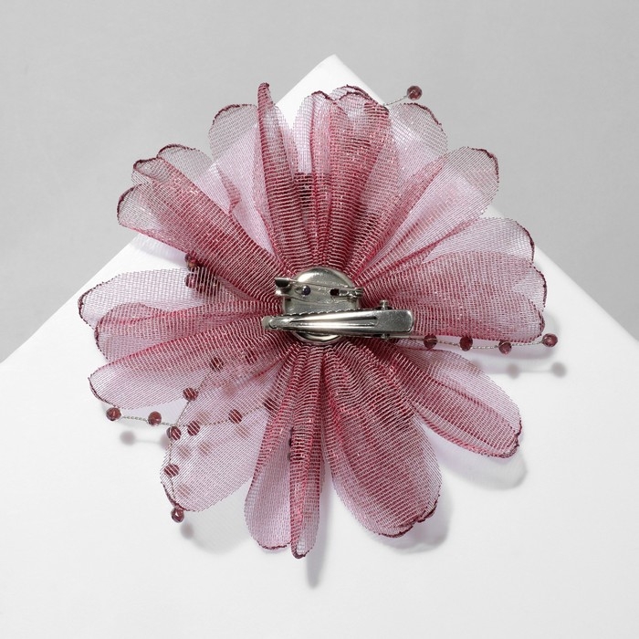 Брошь-заколка текстильная &laquo;Цветок&raquo; эхинацея, цвет бордовый