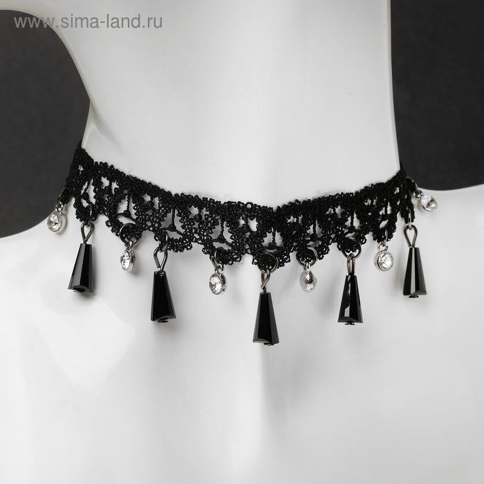 Чокер &laquo;Госпожа&raquo; ажур, цвет чёрно-белый,30 см