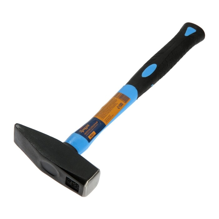 Молоток слесарный ТУНДРА, квадратный боек, фиберглассовая обрезиненная рукоятка, 800 г Молоток слесарный ТУНДРА, квадратный боек, фиберглассовая обрезиненная рукоятка, 800 г