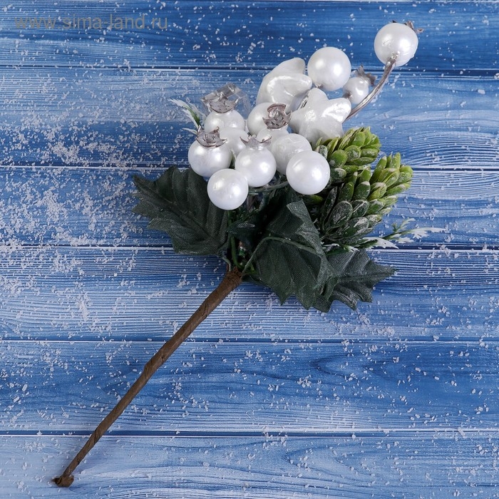 Декор Декор "Зимнее сияние" ягоды звёздочка листья, 19 см