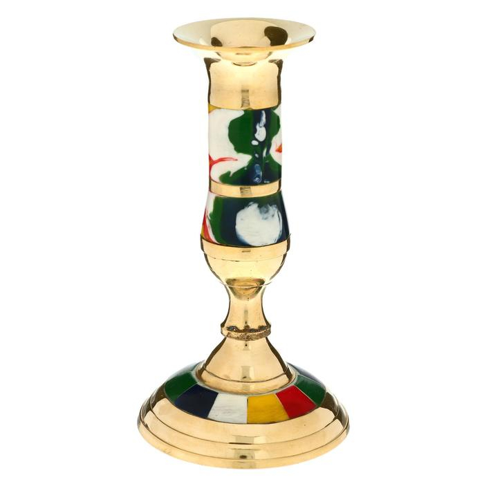 Подсвечник Подсвечник "Радуга" латунь, перламутр 7,5х7,5х14,5 см