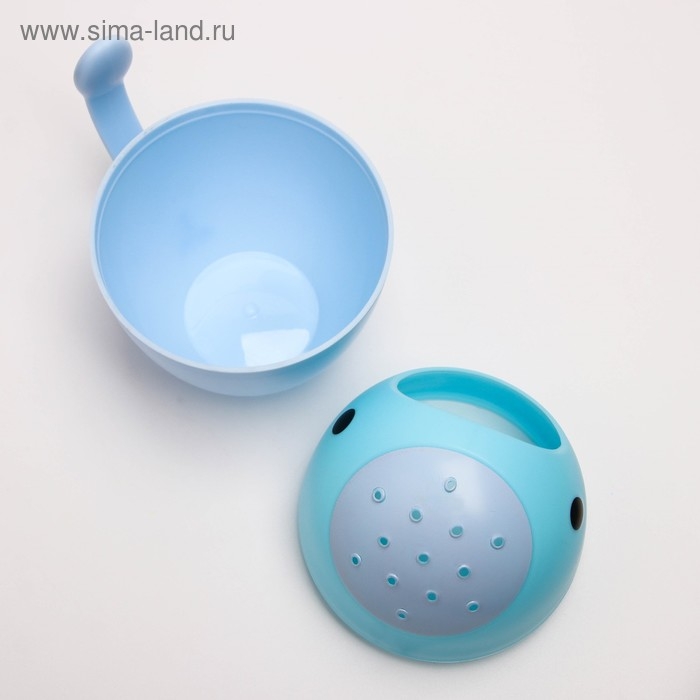 Ковш пластиковый для купания и мытья головы, детский банный ковшик «Кит», 400 мл., с леечкой, цвет голубой Ковш пластиковый для купания и мытья головы, детский банный ковшик «Кит», 400 мл., с леечкой, цвет голубой