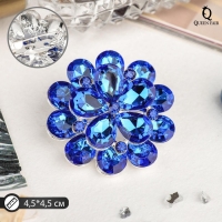 Брошь &laquo;Цветок&raquo; василёк, цвет синий в серебре