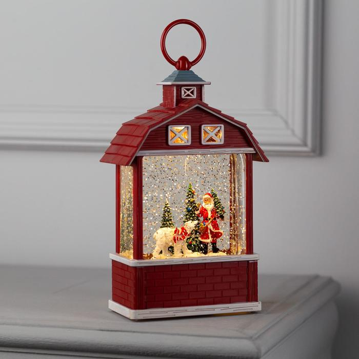 Светодиодная фигура &laquo;Дед Мороз и медведь&raquo; 14 &times; 24 &times; 8 см, пластик, батарейки ААх3 (не в комплекте), свечение тёплое белое