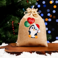 Новый год. Мешок подарочный с термонаклейкой, 13 х 18 см Новый год. Мешок подарочный с термонаклейкой, 13 х 18 см