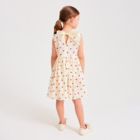 Платье для девочки MINAKU: Cotton Collection цвет бежевый, рост 104 Платье для девочки MINAKU: Cotton Collection цвет бежевый, рост 104
