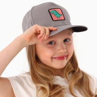 Кепка детская для мальчика «Динозаврик», цвет серый, р-р 52-54, 5-7 лет Кепка детская для мальчика «Динозаврик», цвет серый, р-р 52-54, 5-7 лет