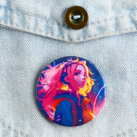 Значок металлический аниме , набор «Неон», d=38 мм, 4 шт. Значок металлический аниме , набор «Неон», d=38 мм, 4 шт.