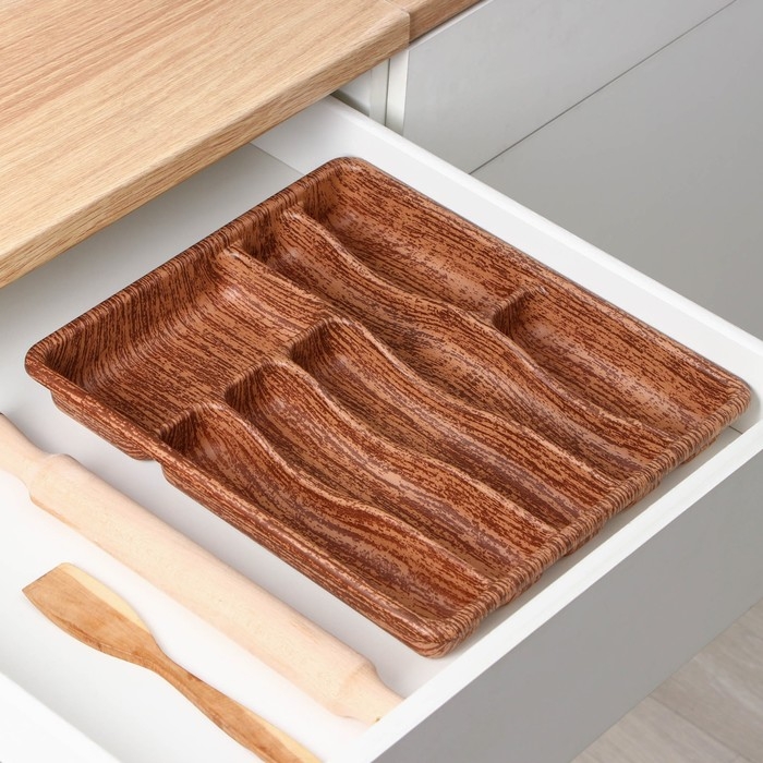 Лоток для столовых приборов &laquo;Вуди&raquo;, 36&times;31,5&times;5 см, 7 отделений