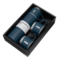 Набор "Мастер К": термос 500 мл и 3 кружки 160 мл, сохраняет тепло 12 ч, синий