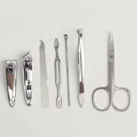 Набор маникюрный &laquo;Мур-мяу&raquo;, 7 предметов, в футляре, цвет чёрный/белый