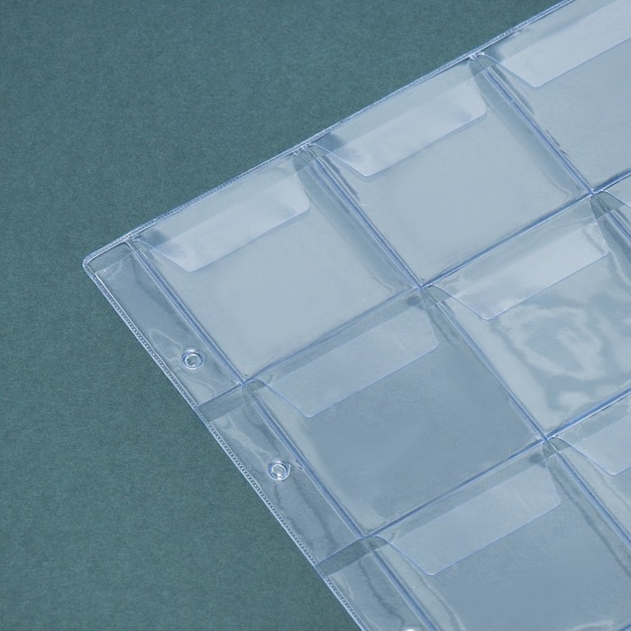 Набор листов для монет, формат "Оптима", 10 листов 200 х 250 мм, на 12 ячеек 50 х 50 мм