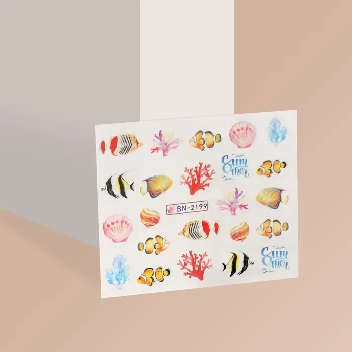 Слайдеры для ногтей &laquo;Морской мир&raquo;, разноцветные