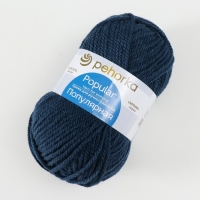 Пряжа для вязания спицами, крючком &laquo;Пехорский текстиль. Популярная&raquo;, 50% шерсть, 50% акрил, 133 м/100 г, (156 индиго)