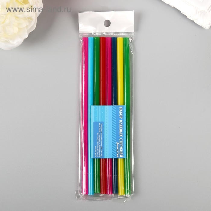Клеевые стержни для клеевого пистолета "Яркий" 7ммх18 см (набор 8 шт)