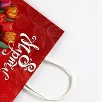 Пакет подарочный крафт, &laquo;8 Марта&raquo;, 21&times;11&times;27 см