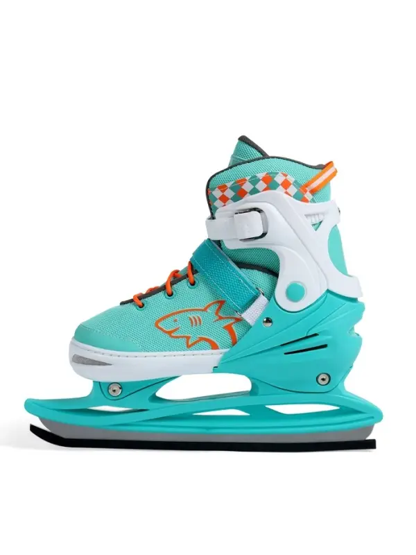 Коньки детские раздвижные BlackAqua, р. 31-34, для фитнеса, мятные, оранжевые