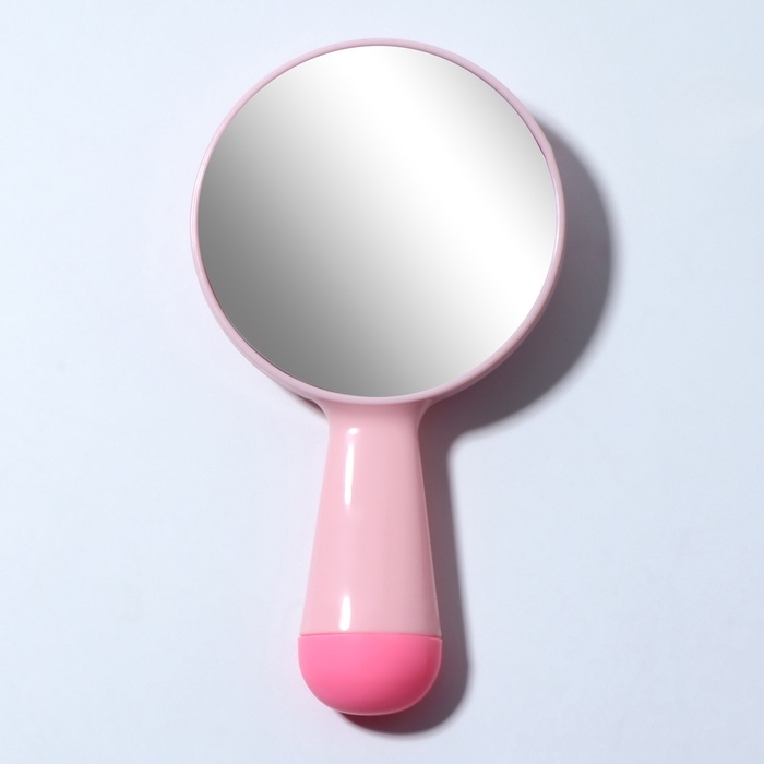 Зеркало с ручкой, d зеркальной поверхности 7,3 см, цвет розовый Зеркало с ручкой, d зеркальной поверхности 7,3 см, цвет розовый