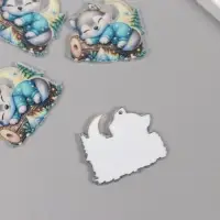 Декор для творчества акрил "Волчонок сладко спит на брёвнышке" 2,9х3,4х0,3 см