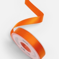 Лента атласная двухсторонняя №751 20мм*25&plusmn;1м ярко-оранжевый TR
