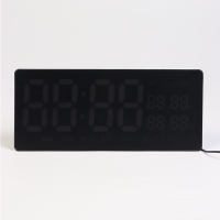 Часы электронные настенные, календарь термометр, 36.2 х 15.5 см, красные цифры 10 х 4.5 см   1076627