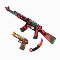 Деревянное оружие, детское сувенирное &laquo;Яркий&raquo;, автомат, пистолет, керамбит, набор 3 шт
