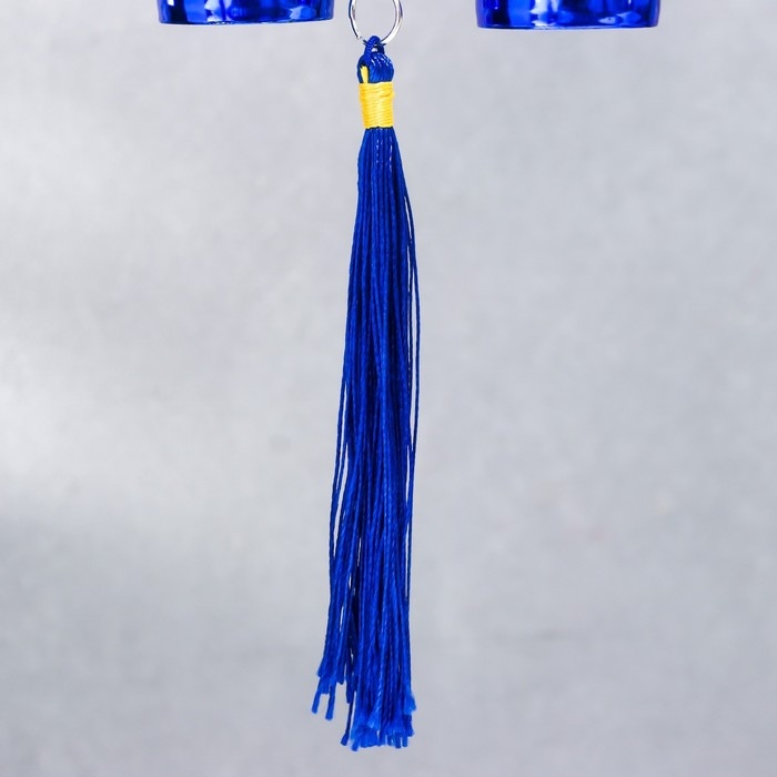 Музыка ветра металл "Дерево жизни в круге" от сглаза с кисточкой 2 колокольчика 22х6,5 см