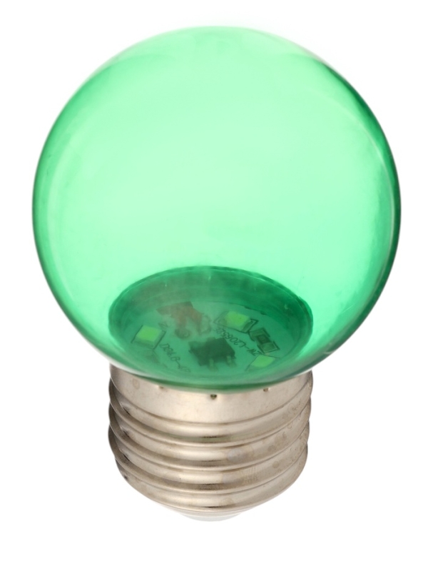 Лампа светодиодная, G45, Е27, 1.5 Вт, для белт-лайта, прозрачная, зеленая, набор 10 шт Лампа светодиодная, G45, Е27, 1.5 Вт, для белт-лайта, прозрачная, зеленая, набор 10 шт