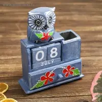 Календарь настольный "Сова" дерево 18х6х20 см