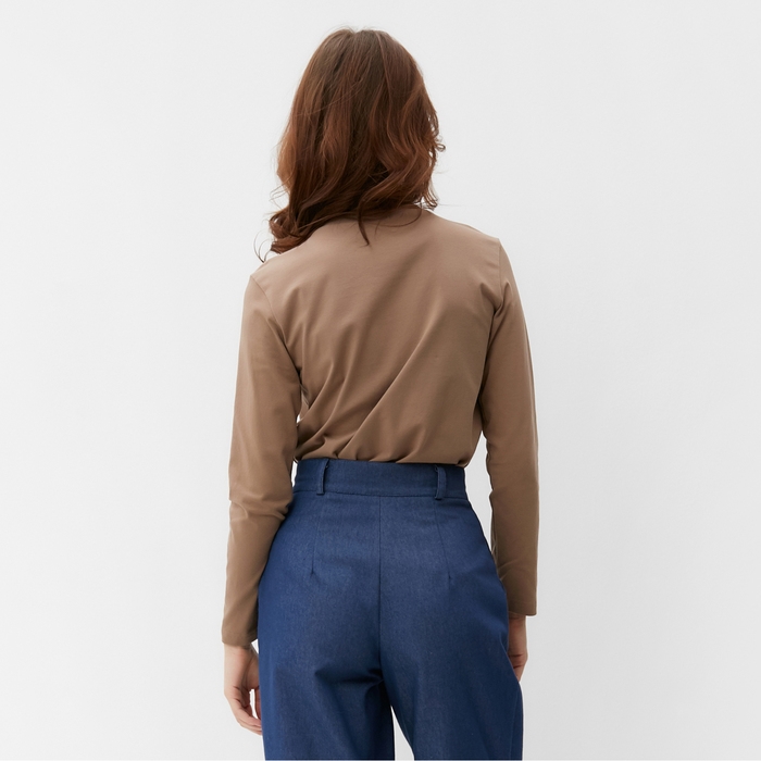 Лонгслив женский MINAKU: Basic line цвет тауп, размер 50 Лонгслив женский MINAKU: Basic line цвет тауп, размер 50